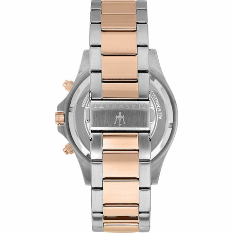 Bracciale in acciaio inossidabile bicolore con chiusura deployante dell’orologio Maserati R8873640014