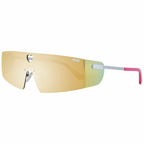 Vista frontale occhiali da sole Victoria's Secret PK0008 con lenti specchiate dorate.