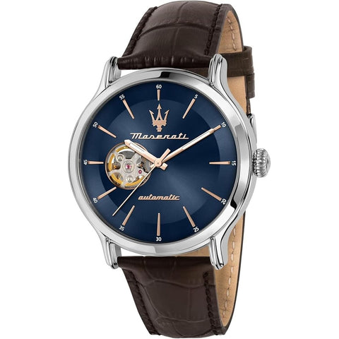 Orologio Maserati R8821118010 da uomo con quadrante blu e dettagli oro rosa