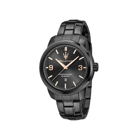 Orologio Maserati R8853121010 da uomo con quadrante nero e dettagli argentati