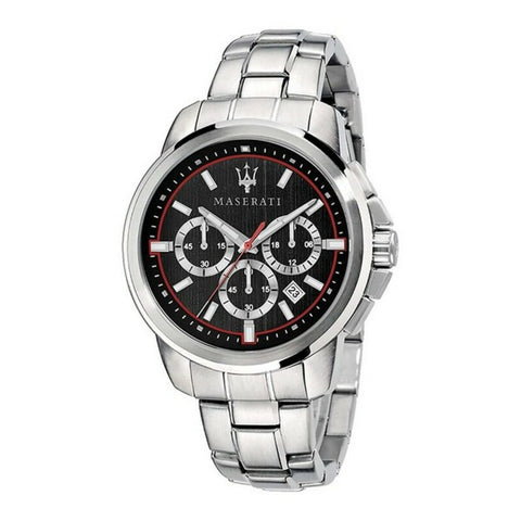 Orologio Maserati R8871621013 da uomo con quadrante nero e dettagli argento